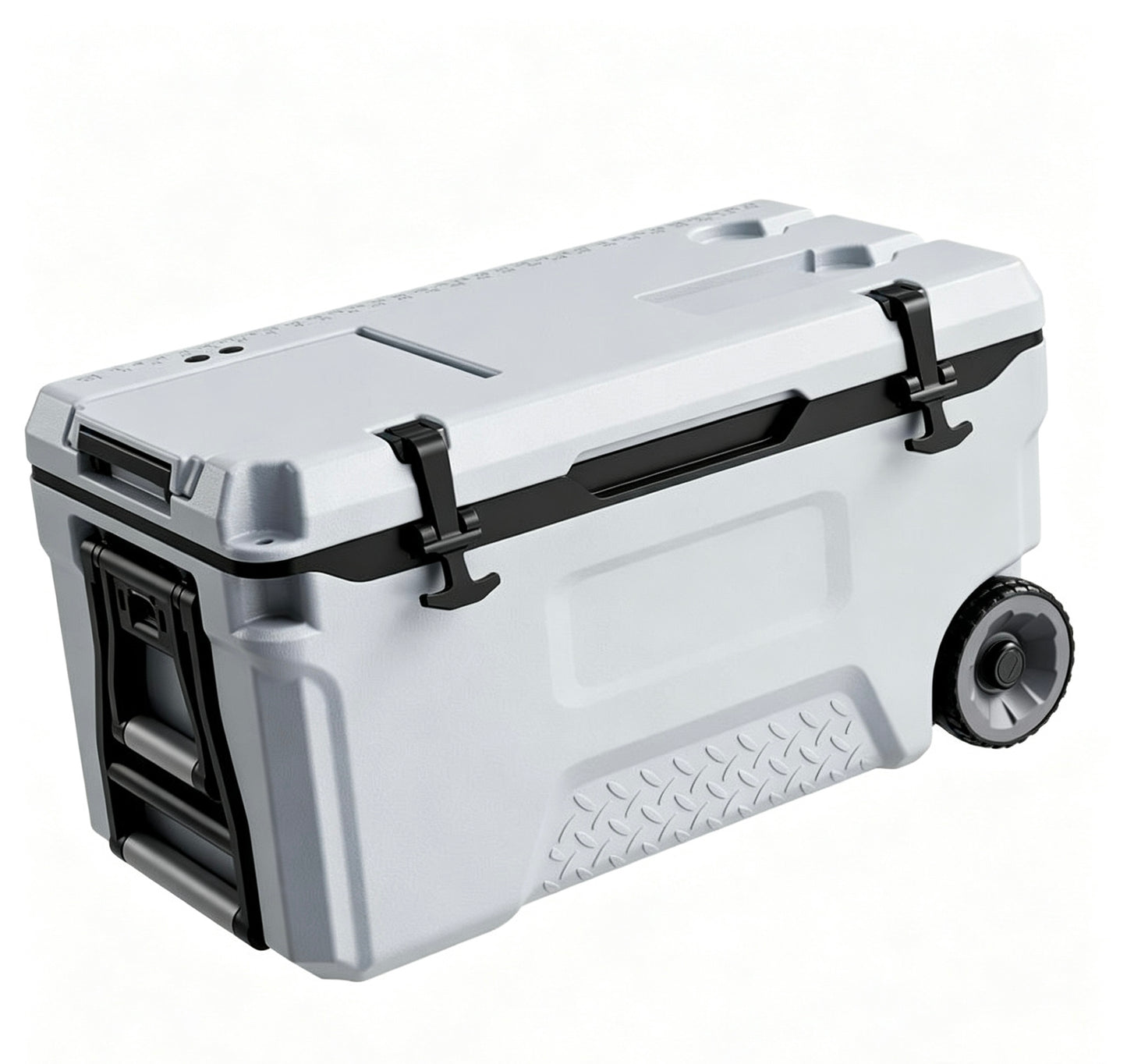 52QT Rolling Insulated Cooler, 48 Hours Ice Retention Cool Chest
