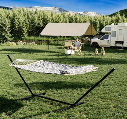 2-Person Heavy Duty Hammock with Stand, 475 LBS Portable Outdoor Set for Patio Yard Beach