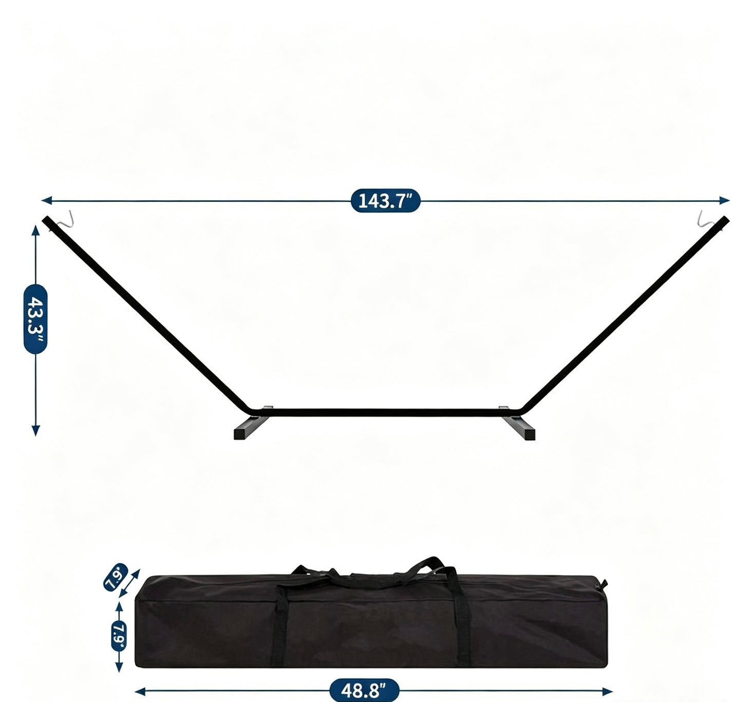 2-Person Heavy Duty Hammock with Stand, 475 LBS Portable Outdoor Set for Patio Yard Beach