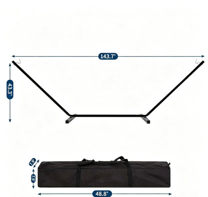 2-Person Heavy Duty Hammock with Stand, 475 LBS Portable Outdoor Set for Patio Yard Beach