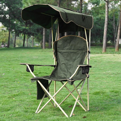 Summer Portable Camping Chair with Detachable Sun Canopy for Beach & Fishing