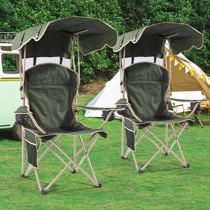 Summer Portable Camping Chair with Detachable Sun Canopy for Beach & Fishing