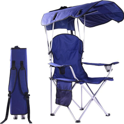 Summer Portable Camping Chair with Detachable Sun Canopy for Beach & Fishing