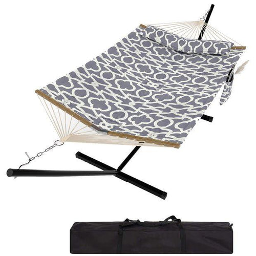 2-Person Heavy Duty Hammock with Stand, 475 LBS Portable Outdoor Set for Patio Yard Beach