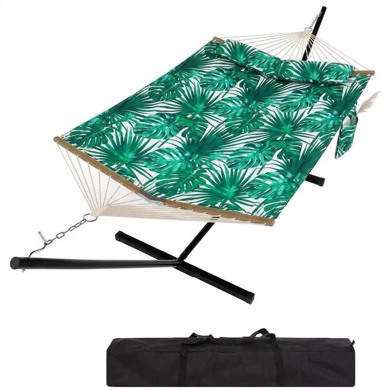 2-Person Heavy Duty Hammock with Stand, 475 LBS Portable Outdoor Set for Patio Yard Beach
