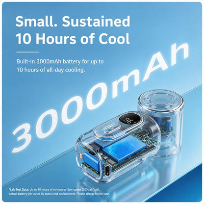 5-Speed Clip Handheld Fan, 3000mAh USB Rechargeable for Outdoor Use